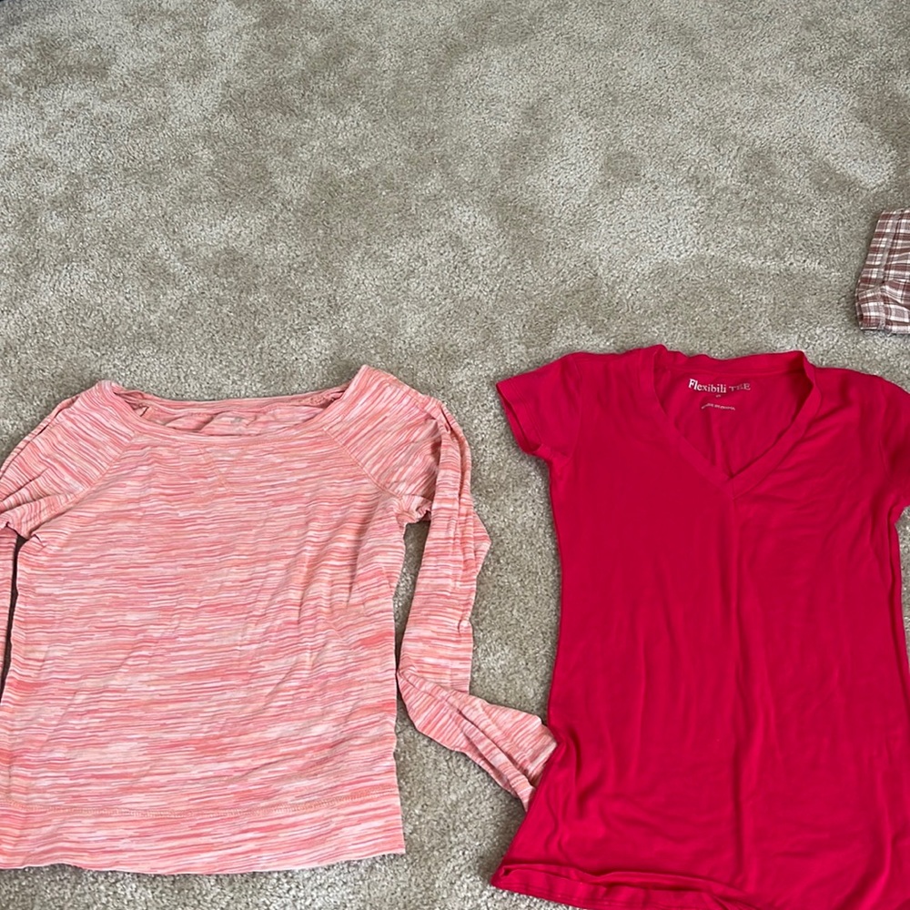 One long sleeve one short sleeve shirts